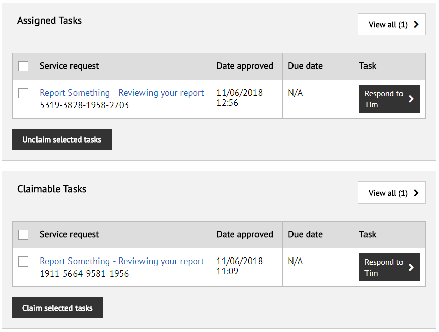 Task Panels