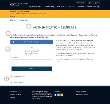 Dynamic Authentication Template