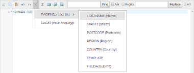 Handlebars Template Editor Fields