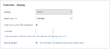 Calendar Display Extras