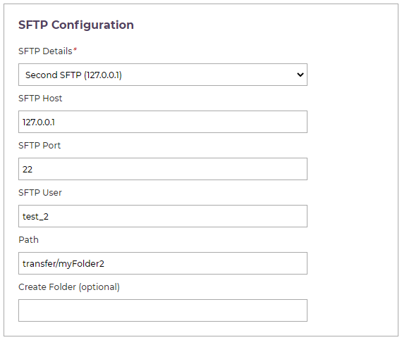 SFTP Details