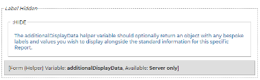 The additionalDisplayData variable field