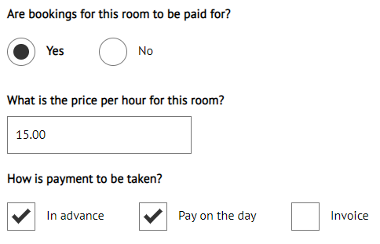 Room Payment Options