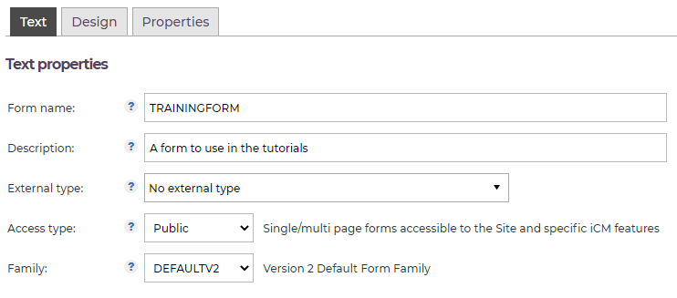 Form Name and Description