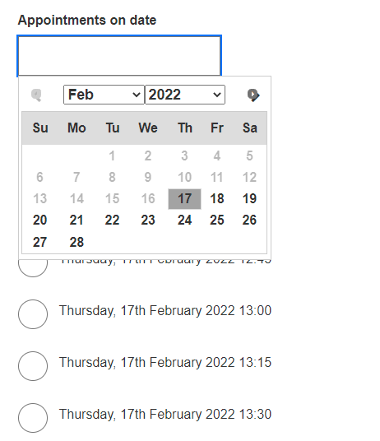 Public Form Date and Time