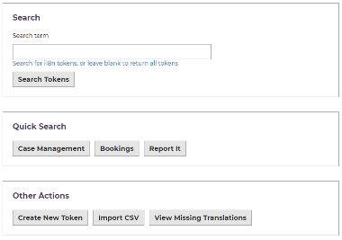 i18n Token Management Form