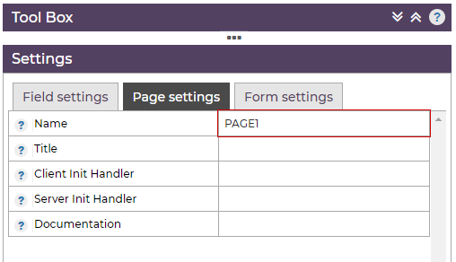 Page Name Setting