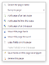 Page Context Menu