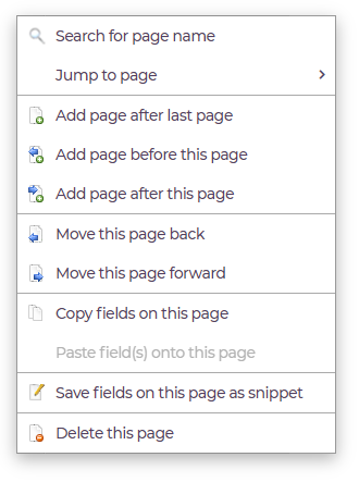 Page Context Menu