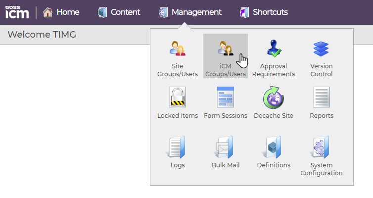 iCM Groups/Users