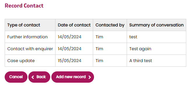 Adding Additional Contact Records