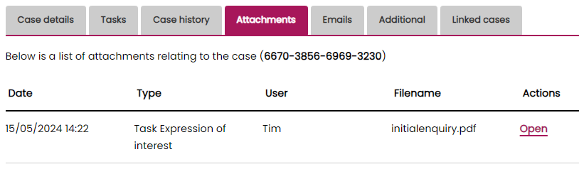 Attachments Tab