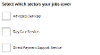 Select the sectors that apply to your company. These are metadata values that can be used in the search