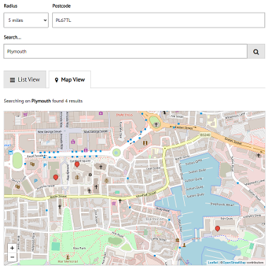 Search Results Map View