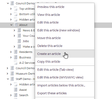 Create an Article