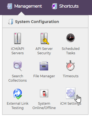 iCM Settings