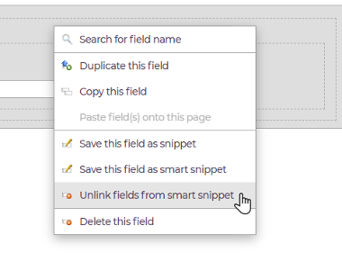 Unlink Smart Snippet