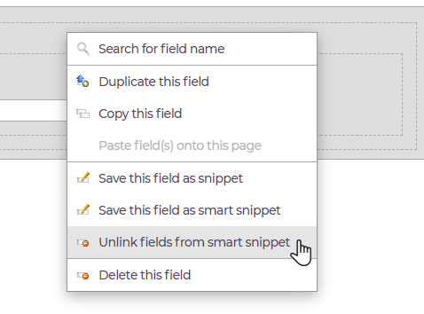 Unlink Smart Snippet