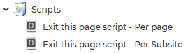 Exit this page - Add scripts to platform
