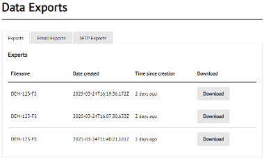 Data Exports Template - The Digital Platform Documentation Site